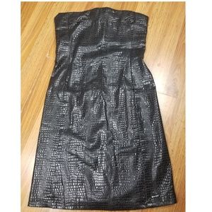Women Guess Jean Sz 5 Strapless Black Mini Dress